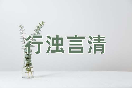 成语行浊言清
