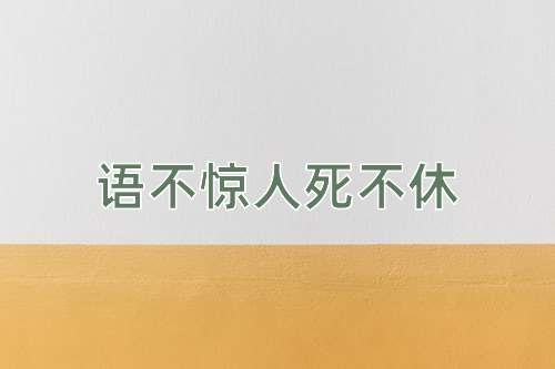 成语语不惊人死不休