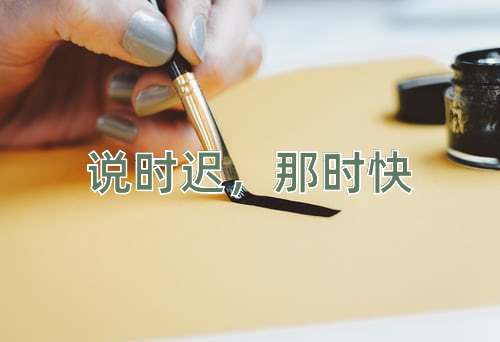 成语说时迟，那时快