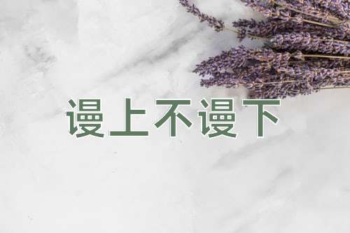 成语谩上不谩下