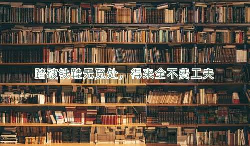 成语踏破铁鞋无觅处，得来全不费工夫