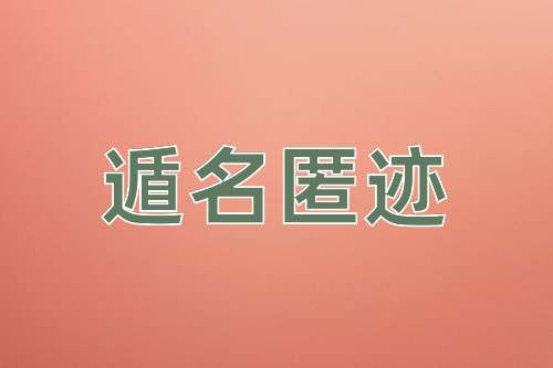 成语遁名匿迹
