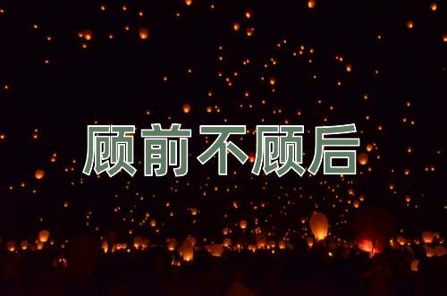 成语顾前不顾后