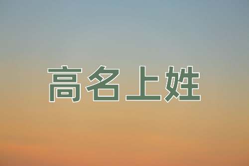 成语高名上姓