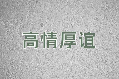 成语高情厚谊