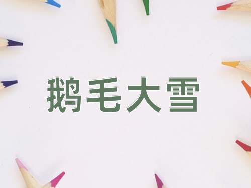 成语鹅毛大雪