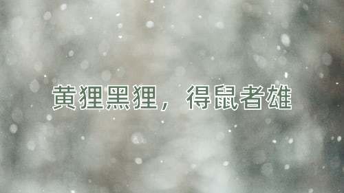 成语黄狸黑狸，得鼠者雄