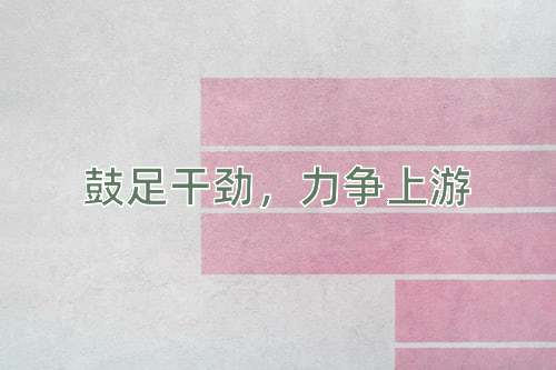 成语鼓足干劲，力争上游