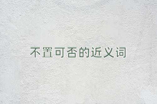 不置可否的近义词