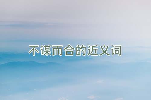 不谋而合的近义词