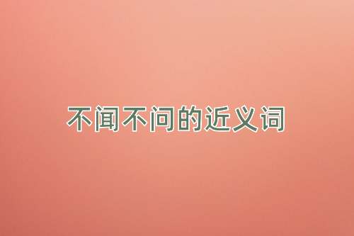 不闻不问的近义词