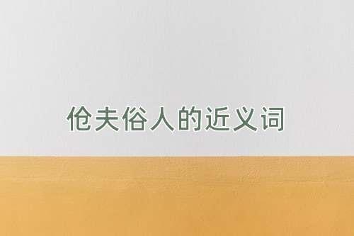 伧夫俗人的近义词