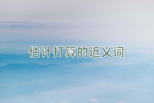 估计打算的近义词