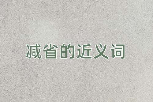 减省的近义词