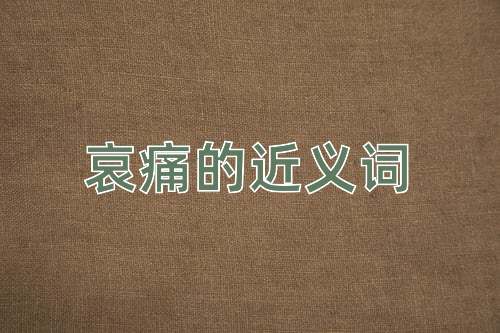 哀痛的近义词