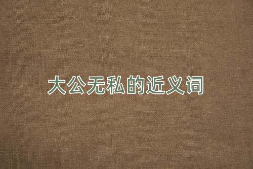 大公无私的近义词
