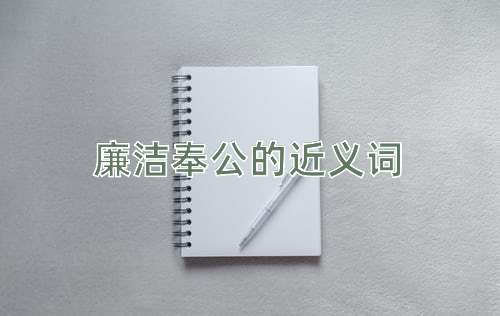 廉洁奉公的近义词