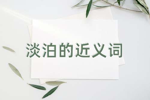 淡泊的近义词
