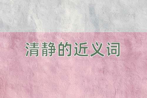 清静的近义词