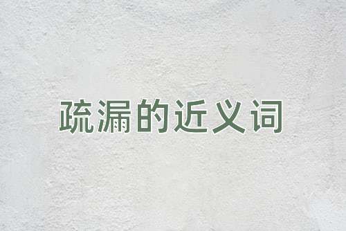 疏漏的近义词
