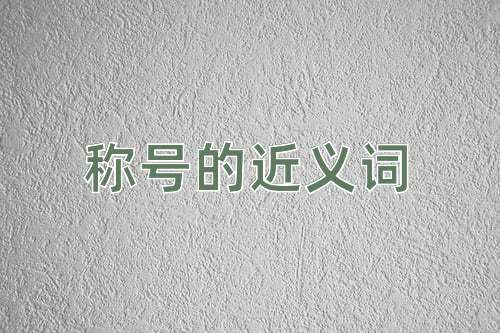 称号的近义词