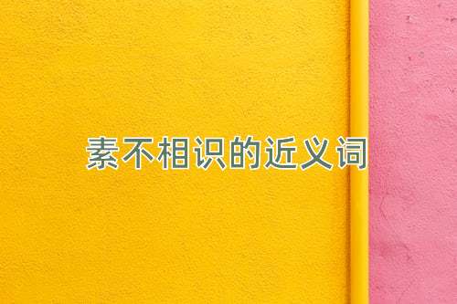素不相识的近义词