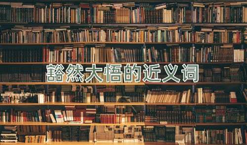 豁然大悟的近义词