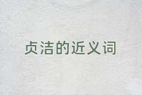 贞洁的近义词