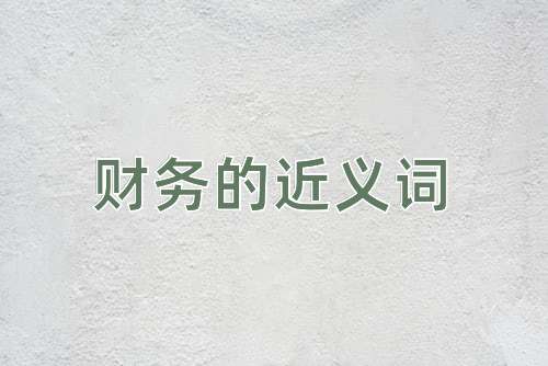 财务的近义词