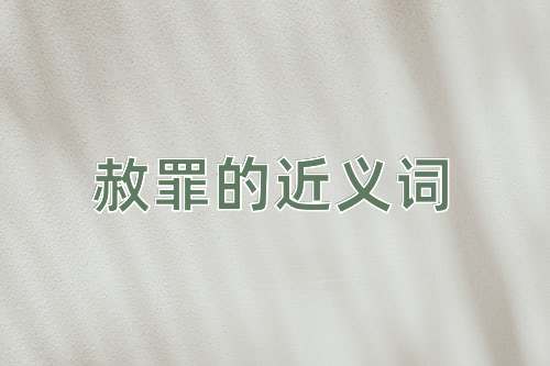 赦罪的近义词