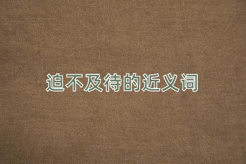 迫不及待的近义词