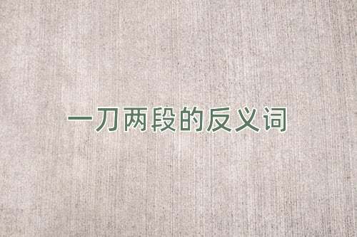 一刀两段的反义词
