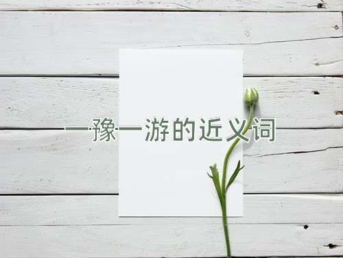 一豫一游的近义词
