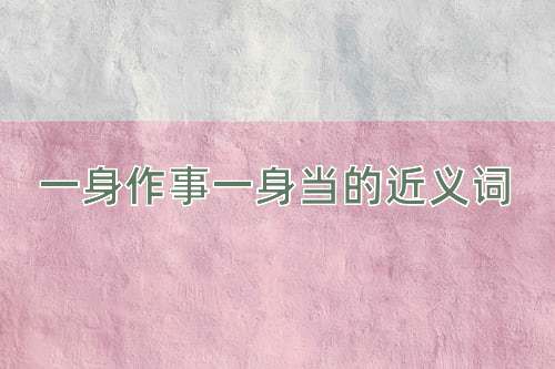 一身作事一身当的近义词