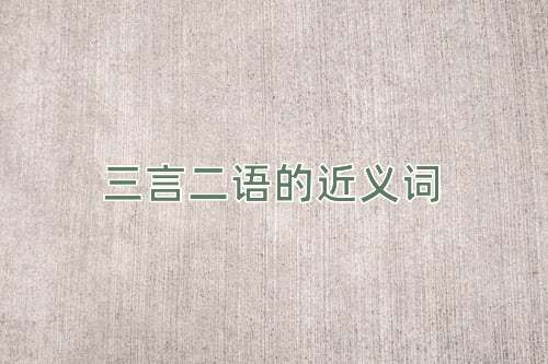 三言二语的近义词