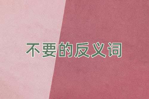 不要的反义词