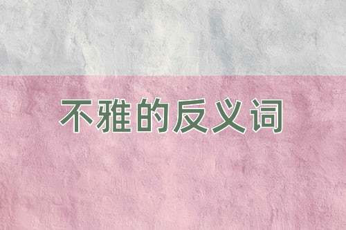 不雅的反义词