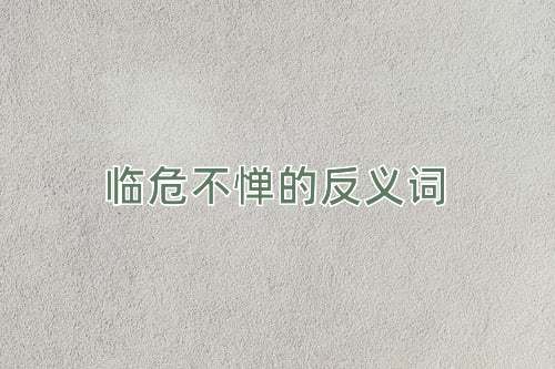 临危不惮的反义词