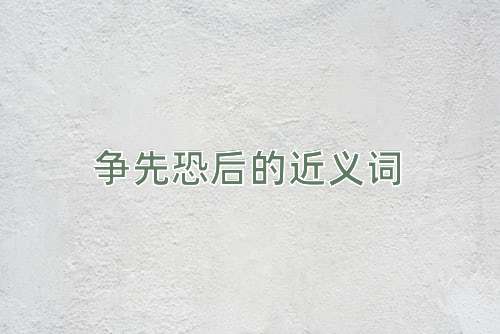 争先恐后的近义词