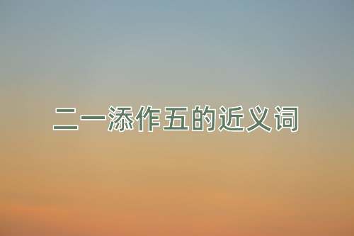 二一添作五的近义词