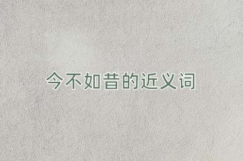 今不如昔的近义词
