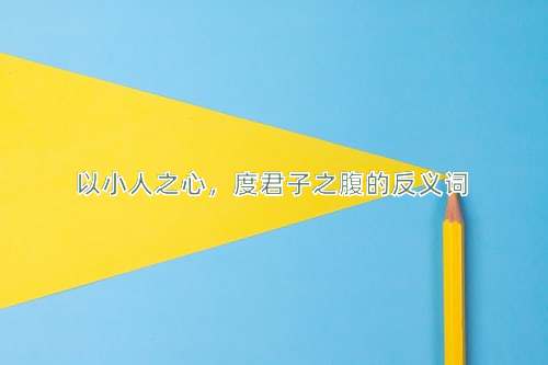 以小人之心，度君子之腹的反义词