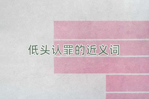 低头认罪的近义词