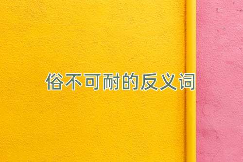 俗不可耐的反义词
