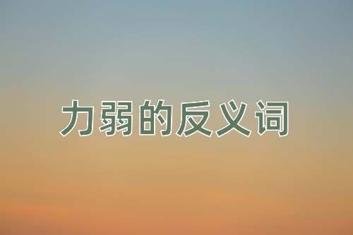 力弱的反义词