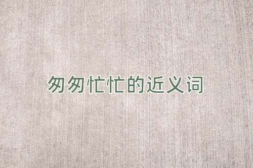 匆匆忙忙的近义词
