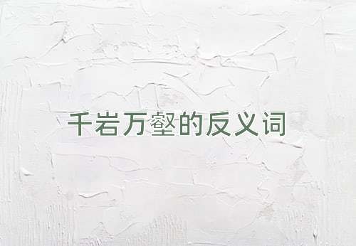 千岩万壑的反义词