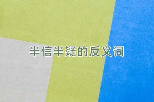 半信半疑的反义词