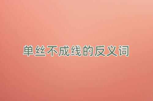 单丝不成线的反义词