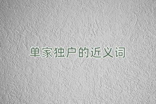 单家独户的近义词